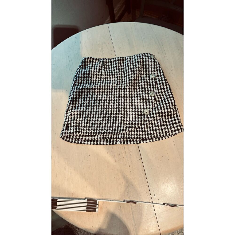 MAUVE ANTHROPOLOGIE HOUNDSTOOTH SKIRT KNIT SIZE XS SIZE 2 NWT $98